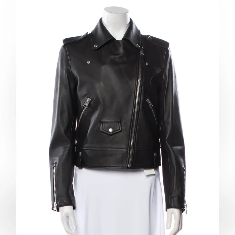 Mackage Black Leather Moto Jacket - Picture 1 of 9